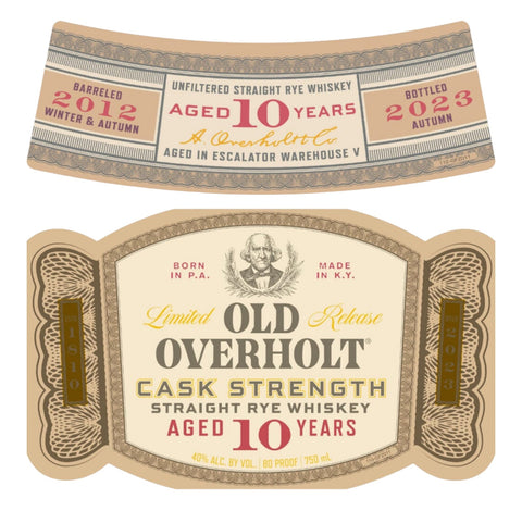 Old Overholt 10 Year Cask Strength Rye 121 Proof Limited Release 2023
