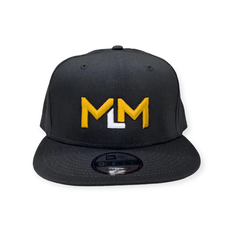 MLM Black 3D Embroidered Gold & White letters, Classic Snap-Back (New Era)