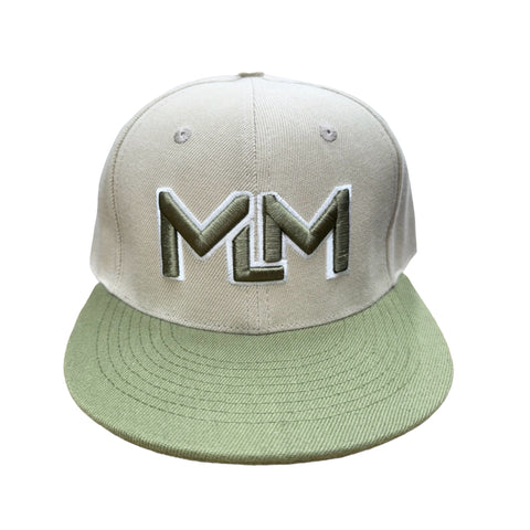 MLM Two-Tone Color Khaki 3D Embroidered Olive Green Letters, Classic Snap-Back (MLM Apparel)