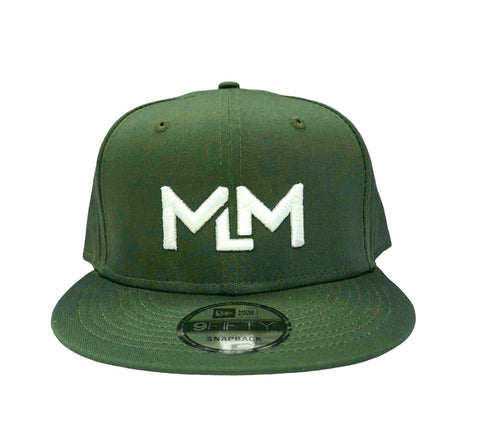 MLM Green 3D Embroidered White Letters, Classic Snap-Back (New Era)