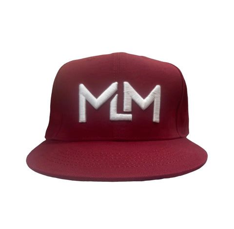 MLM Burgundy 3D Embroidered White letters, Classic Snap-Back (MLM Apparel)