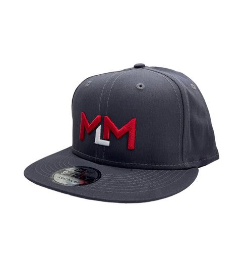 MLM Grey 3D Embroidered Red & White letters, Classic Snap-Back (New Era)