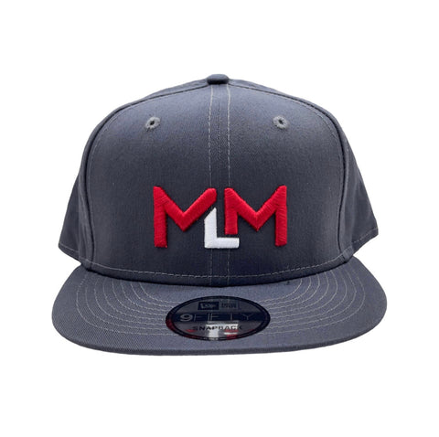 MLM Grey 3D Embroidered Red & White letters, Classic Snap-Back (New Era)