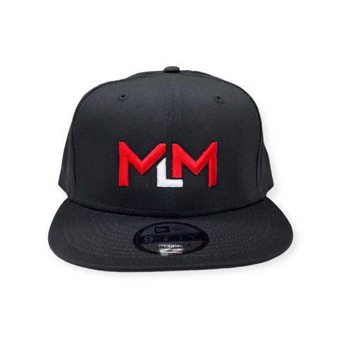 MLM Black 3D Embroidered Red & White letters, Classic Snap-Back (New Era)