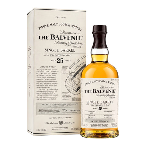 Balvenie 25 Year Single Barrel Traditional Oak Single Malt Scotch Whisky 750ml