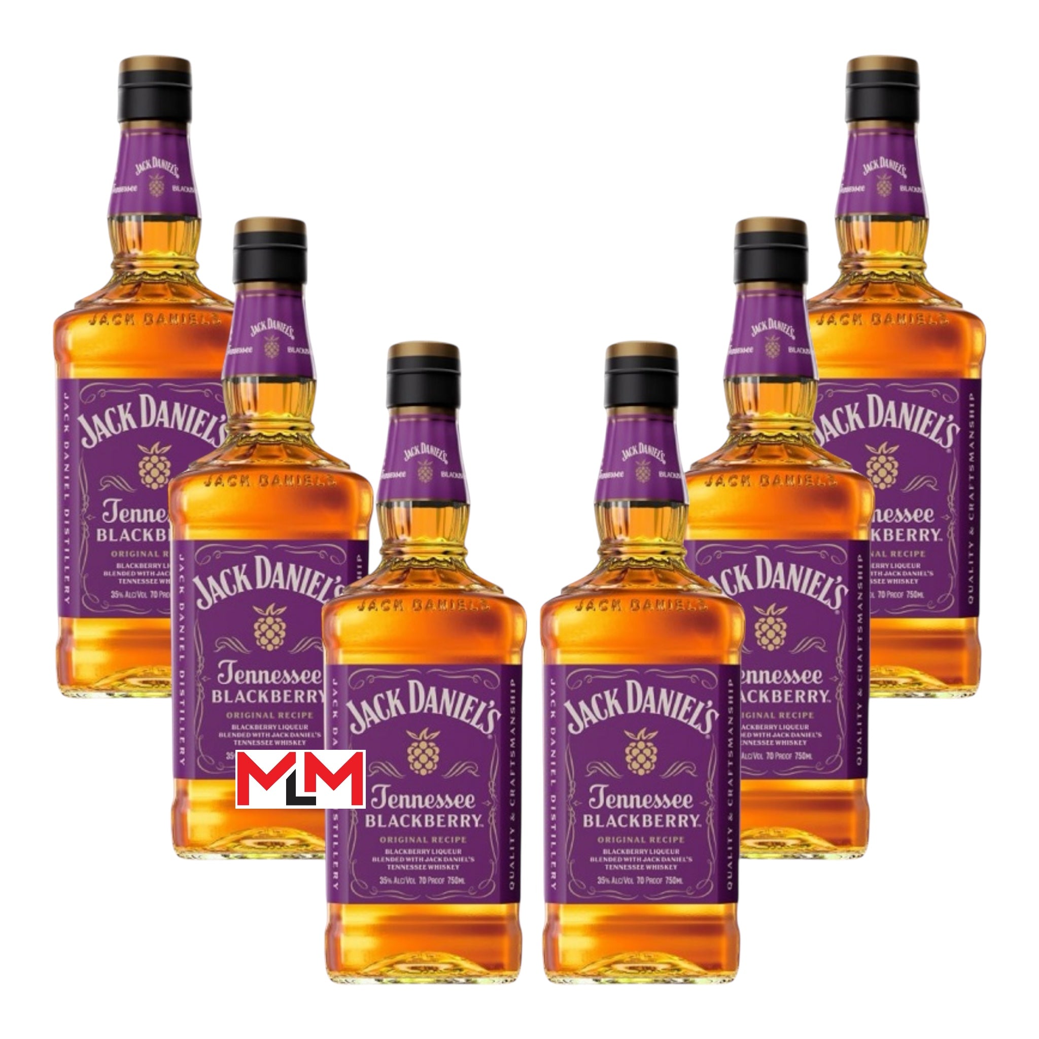 Jack Daniel’s Blackberry Flavored Tennessee Whiskey Bundle (6 Bottles ...