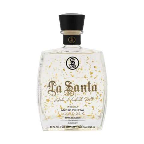 La Santa Tequila Anejo Cristal 24K Gold Flakes