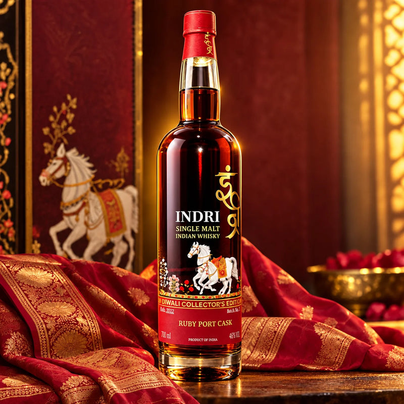 2026 Indri Diwali Collector's Edition Ruby Port Cask Cask Finish Indian Single Malt Whisky 700ml