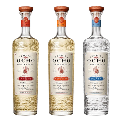 Tequila Ocho Plata, Reposado & Anejo 750ml Bundle 3-Pack