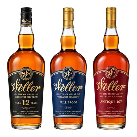 W. L. Weller 12 Year, Full Proof, & Antique 107 Whiskey 750ml Bundle 3-Pack